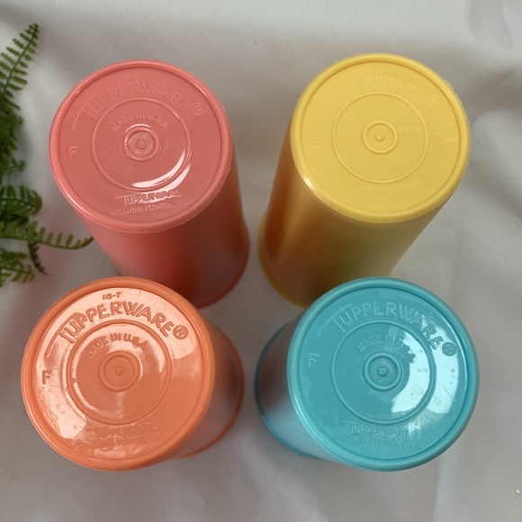Set of 4 Vintage pastel Tupperware 12oz tumblers - Picture 8 of 8